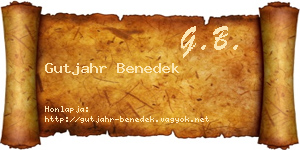 Gutjahr Benedek névjegykártya